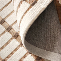 Tapis d'intérieur tissé en peluche à motif quadrillé style Mid-Century, anti-peluchage, pour salon, chambre, couloir, décoration intérieure - Grande Vente