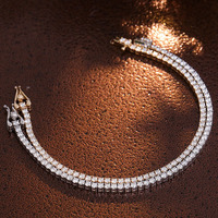 Bracelet tennis unisexe en argent S925 plaqué or 18 carats avec pierres de moissanite de 2 mm couleur D de haute qualité, style hip-hop transfrontalier Guangxi GOBR000127