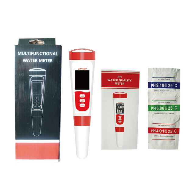High Precision Backlit 2-in-1 PH&Temp Water Quality Analyzer for Pool Spa Hydroponics Aquarium Cosmetic Portable pH Meter