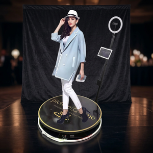 Nouvelle borne photo 360° avec caméra |   Imprimante interactive portable en alliage d'aluminium, étanche, pour événements, avec rotation automatique - Product Image 2