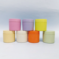Pot cylindrique en PP de 220 ml en paille de blé pour crème/lotion cosmétique, avec logo personnalisé, scellé sous vide, pour crème contour des yeux et soins de la peau