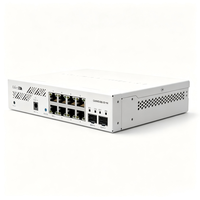 MikroTik CSS610-8G-2S+IN Smart Switch, 8 Puertos Gigabit Ethernet, 2x 10G SFP+ Lite, Switch de Red Administrado, Compatible con PoE Pasivo