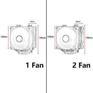 QiuzAim 4 tubos de calor 2011 Pin <span class=keywords><strong>CPU</strong></span> disipador de calor 12cm ventilador X99 computadora de escritorio luminosa X79 placa base 4pin/PWM - Product Image 6