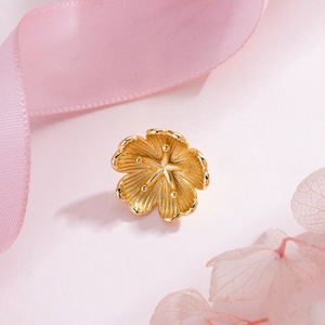Pink Cherry Blossom <b>Bracelet</b> For Women Gold Plated <b>Copper</b> Alloy Flower Design Gift Jewelry - Product Image 4