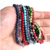 4MM Empereur Pierre Perles Bracelet pour Femmes Agates Naturelles Bangles Tourmaline Grenat Cristal Bracelet Réglable Cadeau Bijoux