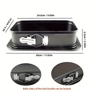 ถาดอบขนมทรงสี่เหลี่ยม Tangchu แบบถอดก้นได้ แม่พิมพ์เค้ก อุปกรณ์ครัว DIY ไม่ติดกระทะ ใช้กับเตาอบได้ ง่ายต่อการแกะออกจากพิมพ์ - Product Image 6