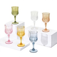Verres à vin incassables à pied en PC, réutilisables, résistants aux chocs, gobelets QYT pour mariage