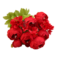 Bunga Mawar Sutra Berkualitas Tinggi Dekorasi Bunga Peony Buatan untuk Pernikahan, Rangkaian Buket Grosir, Bunga Peony Buatan dalam Jumlah Besar