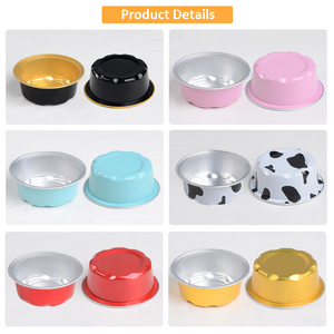 Vasos Desechables de Aluminio de 60 ml para Hornear, Vasos Redondos Pequeños de Papel de Aluminio de <span class=keywords><strong>3</strong></span> Pulgadas para Cupcakes, Pudín y Repostería para Fiestas - Product Image 2