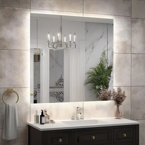 Miroir de salle de bain intelligent à LED rétroéclairé avec lumière, anti-buée, rectangulaire, à intensité variable, à fixer au mur, pour la maison et l'hôtel - Product Image 3