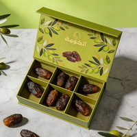 Boîte magnétique de luxe avec séparateurs, en matériau durable, pour dattes Medjool, chocolats, bonbons, cadeaux en vrac