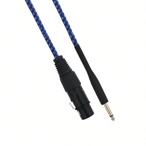 Câble audio mono Cannon XLR femelle vers jack 6,35 mm mâle, 1,5 mètre, bleu et blanc - Product Image 2