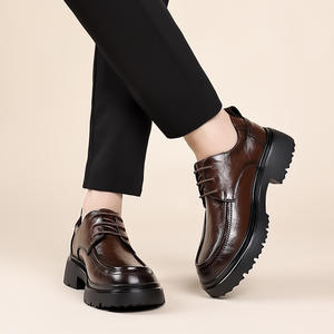 Semi Formal para hombre 38-44 Dos capas de cuero de vaca EVA Caucho Negro <span class=keywords><strong>Snickers</strong></span> para hombres para oficina Zapatos de cuero oficiales italianos para hombres - Product Image 6
