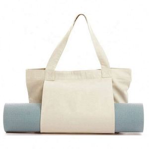 Bolsa de Lona de Algodón Plegable Personalizada al por Mayor con Logotipo, para Deportes, Playa, Yoga, con Bolsillos - Product Image 5