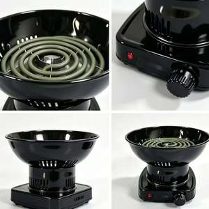Encendedor de carbón eléctrico con temperatura ajustable para shisha, calentador de carbón para cachimba, cuenco metálico para shisha, ideal para bares y salones. - Product Image 5