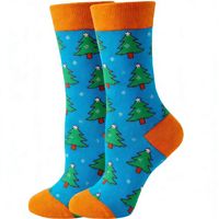 Chaussettes en coton pour hommes à motif personnalisé, chaussettes jacquard respirantes pour Noël, cadeau de Noël en gros
