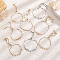 Bracelet en cuivre plaqué or avec strass en forme de cœur, bijou de mode automne pour le bureau et le quotidien, pour femme