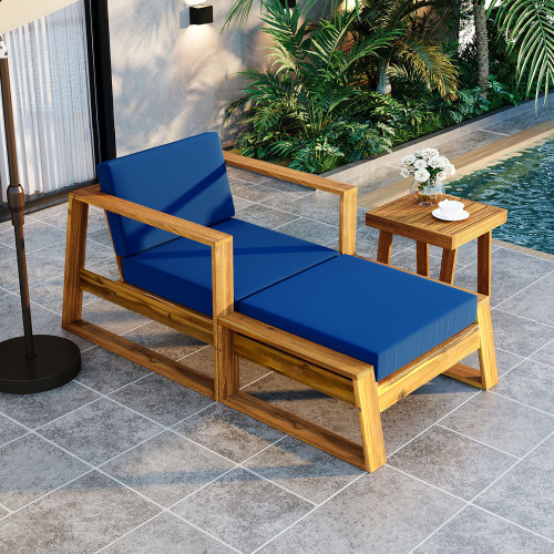 Naturel + Bleu + Bois d'Acacia