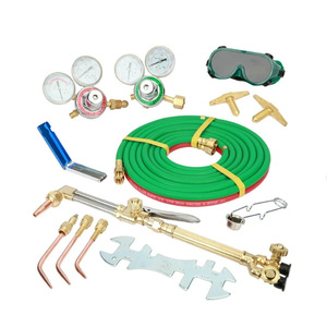 Kit de soudage et de découpe oxyacétylénique CFWELD, torche de style américain avec flexibles et manomètres, interrupteur simple plaqué cuivre - Product Image 5