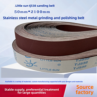 1 buah Sabuk Abrasif TJ538 2100*50 |   Kain Amplas Merah 915*50mm untuk Pemolesan & Pengasahan Logam Stainless Steel, Keras & Lembut |   Korundum Coklat