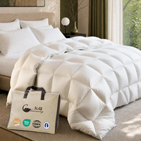 Couette en duvet d'hôtel cinq étoiles OEKO-TEX 233TC 300TC, tissu en coton anti-duvet, garnissage en duvet de canard/oie lavé