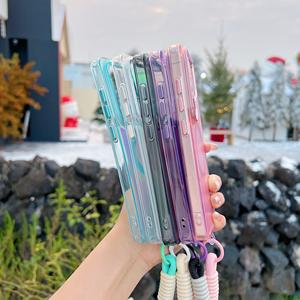 Funda para Teléfono con Correa <span class=keywords><strong>de</strong></span> Muñeca <span class=keywords><strong>de</strong></span> Color Degradado para <span class=keywords><strong>Samsung</strong></span> Galaxy S26 S23 Ultra S25 Edge S24 FE, Carga Inalámbrica, Cubierta Magnética - Product Image 2