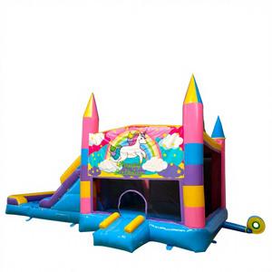 Castillo Inflable Comercial para Niños <span class=keywords><strong>con</strong></span> Tobogán, Parque Infantil, Castillo Inflable <span class=keywords><strong>con</strong></span> Tobogán y <span class=keywords><strong>Piscina</strong></span> Combinados <span class=keywords><strong>con</strong></span> Diseño de Unicornio Arcoíris - Product Image 3