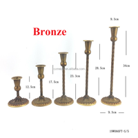 Porte-bougie conique vintage en fer doré, bronze, argenté, blanc, antique, pour décoration de mariage, centres de table