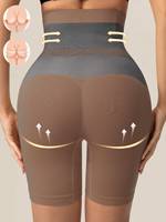 Shorty gainant taille haute amincissant et sculptant le corps, avec effet ventre plat et rehausseur de fesses, sans couture