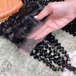 Lace HD transparente pré-épilée 5x5 13x4 13x6, cheveux humains vietnamiens 100% non traités, bouclés profonds, frontal <span class=keywords><strong>et</strong></span> closure - Product Image 5