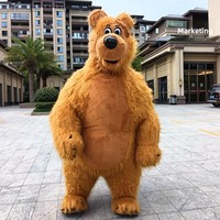 Costume de Mascotte Gonflable King Kong Gorille pour Adultes, Combinaison Noire en Peluche Gonflable pour Halloween et Cosplay - Grande Vente