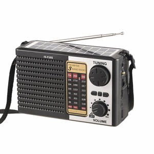 Factory Black FM AM SW 3 Band Solar Radio with <b>USB</b> TF Music Player LED Light 1200mAh Battery 3W <b>Speaker</b> Portable Outdoor Home - Product Image 1