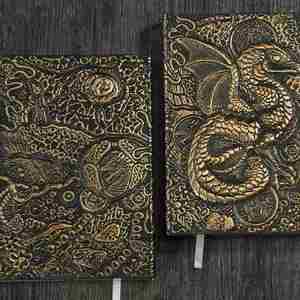 Retro 3D Stereoscopic Dragon Relief 100 Sheets Hardcover PU Leather Notebook <b>Journal</b> for Travel & Daily Use Collectors Gifts - Product Image 5