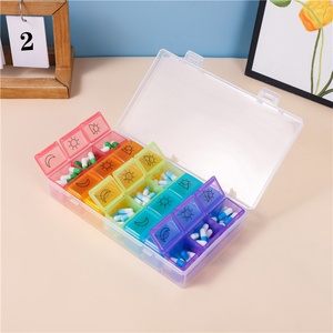 Großhandel wöchentlich feuchtigkeit beständige Pille Organizer Medikamente Erinnerung 3 mal 7 Tage Pille Organizer Container 21 Fall mit Ihrem Logo