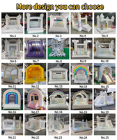 Usage domestique enfants fête moonwalk videur gonflable blanc mariage château gonflable mini blanc maison de rebond avec toboggan balle pit