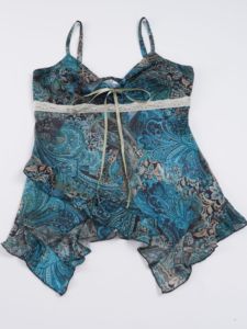 Boho Vintage Print Asymmetrical A Line Cami Top for Women, Lace Patchwork <b>Tie</b> V Neck Slim Fit Summer Top - Product Image 6