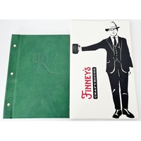 Couverture de menu personnalisée en similicuir avec logo imprimé, pages intérieures amovibles, pour restaurant, hôtel, bar, présentation de recettes