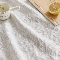 1MOQ Nappe tricotée de style moderne Tapis de table en polyester et coton Housse de table anti-poussière pour usage domestique