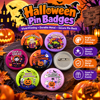 Broche bouton Halloween en étain, motifs mignons Citrouille, Squelette, Fantôme, Momie, Vampire, vente en gros en vrac, en stock, pour cadeaux de fête