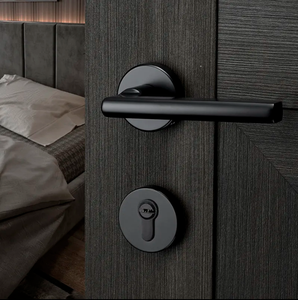 瀋陽ホテル客室ドアハンドル伝統的な黒色デザインドアロックセット簡単設置1年間保証工場卸売 - Product Image 3