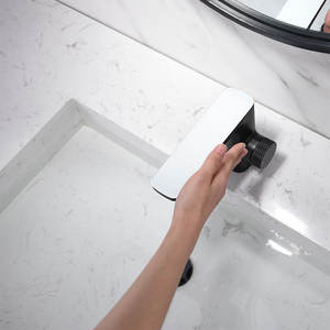 صنبور ذكي عالي التقنية يعمل بالأشعة تحت الحمراء بدون لمس مع مستشعر مزدوج أوتوماتيكي وإضاءة LED وفلتر مياه مدمج، صنابير كهربائية حديثة من السيراميك - Product Image 2