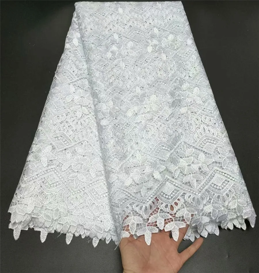 Yeni beyaz renk gipür dantel lüks kordon dantel moda tasarım yüksek kaliteli dantel