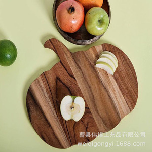Tabla de cortar de madera de acacia con forma de calabaza, 13 ancho x 12 largo x 0.63 grosor, para decoración de Acción de Gracias y Halloween - Product Image 3