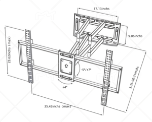 Support mural inclinable et pivotant pour téléviseur P900, <span class=keywords><strong>écran</strong></span> large de 60 à 110 pouces, capacité de charge de 75 kg, VESA 900x600, acier laminé à froid - Product Image 4