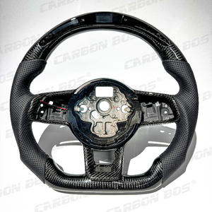 Volant de voiture avec LED pour <span class=keywords><strong>Volkswagen</strong></span> MK7 Golf 7 6 GTI GTD GTS <span class=keywords><strong>RS</strong></span> R Passat B8 B7 B6 MK7.5 Polo MK7 MK6 Sport en fibre de carbone - Product Image 1