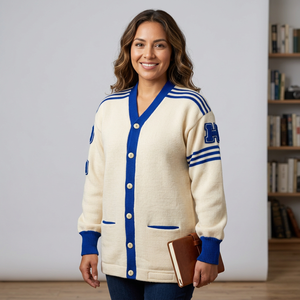 Suéter Cárdigan Personalizado de Invierno Phi Beta Azul Rey, Ropa de Fraternidad Griega HBCU, 100% Algodón, Felpa, Bordado Chenille, Grueso - Product Image 2