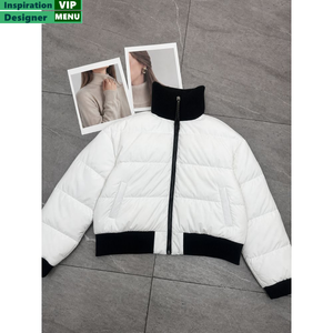 Chaqueta corta acolchada informal con cuello alto y cremallera para mujer, abrigo cálido de invierno para uso diario, chaquetas para mujer al por mayor - Product Image 2