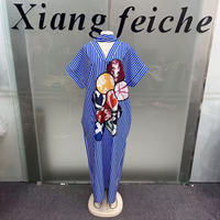 Nouvelle Robe d'été ample à col en V, imprimé cœurs colorés, style africain Boubou Caftan, grande taille, pour femme, décontractée, pour fête ou vacances