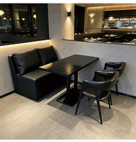 Ensemble table et chaises de bar moderne et minimaliste, banquette rembourrée pour café, mobilier de bar solide