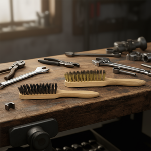 แปรงขัดมือด้ามไม้ ขนแปรงเหล็ก 6x15x23 มม. 16 เส้น - Product Image 3